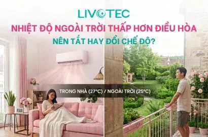 Nhiệt độ ngoài trời thấp hơn điều hòa