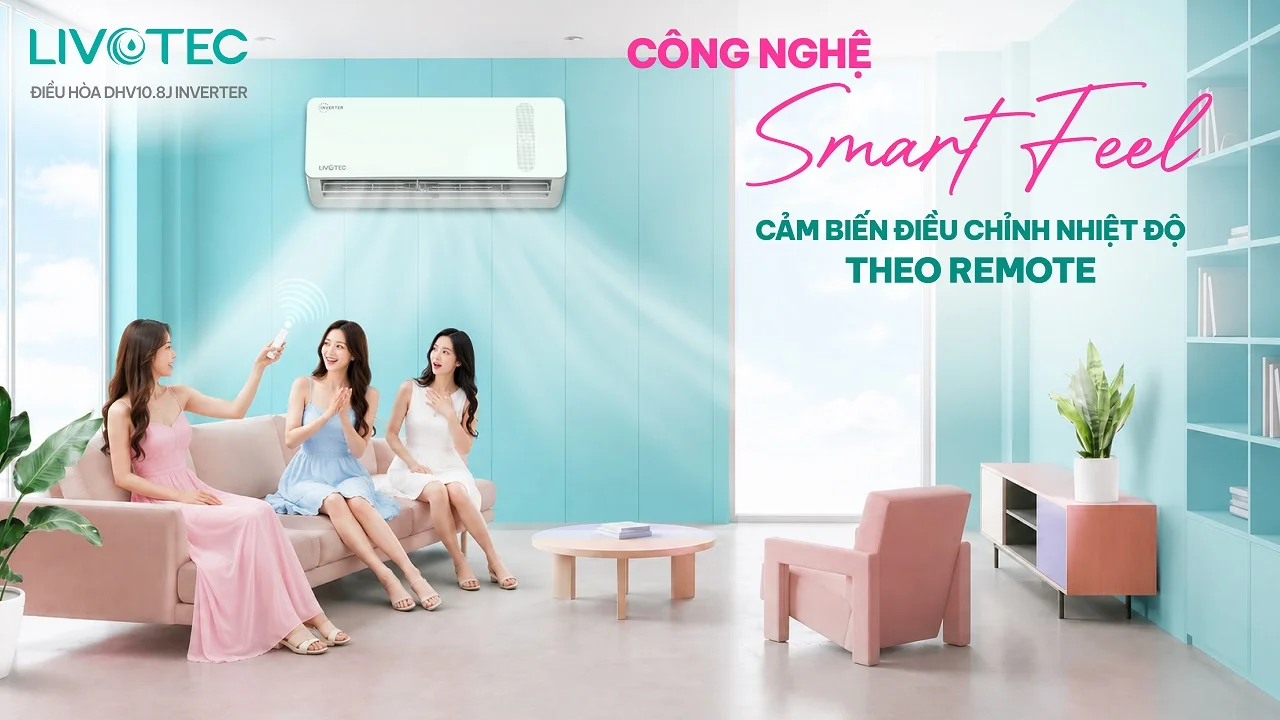 Livotec DHV10.8J Inverter có tính năng cảm biến Smart-Feel