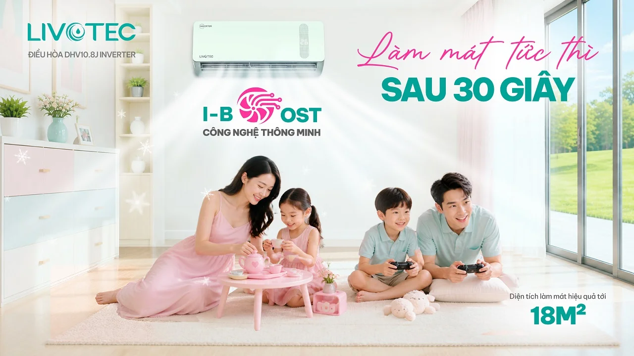 Livotec DHV10.8J Inverter sử dụng công nghệ i-Boost làm lạnh siêu tốc