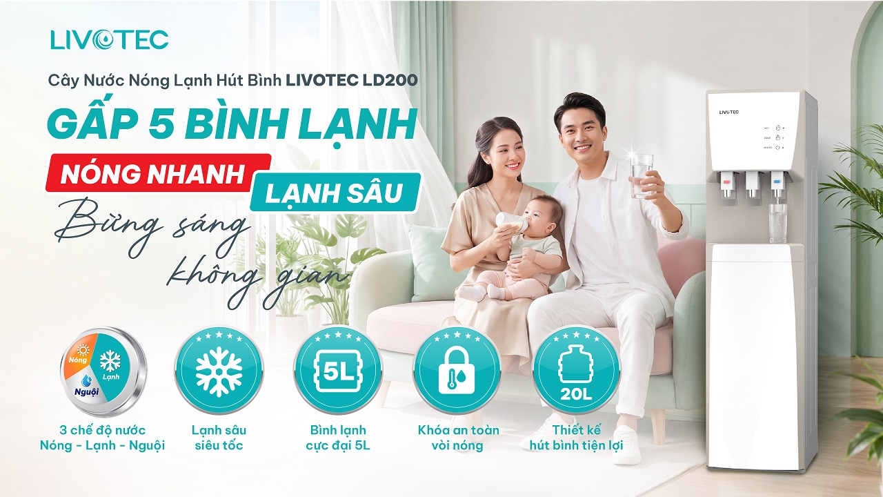 Cây nước nóng lạnh Livotec LD200 nóng nhanh lạnh sâu