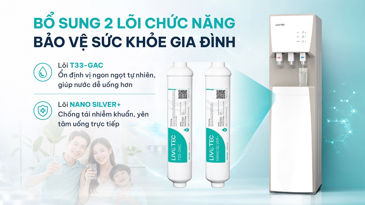 ây nước nóng lạnh Livotec LD200TN bổ sung lõi lọc chức năng