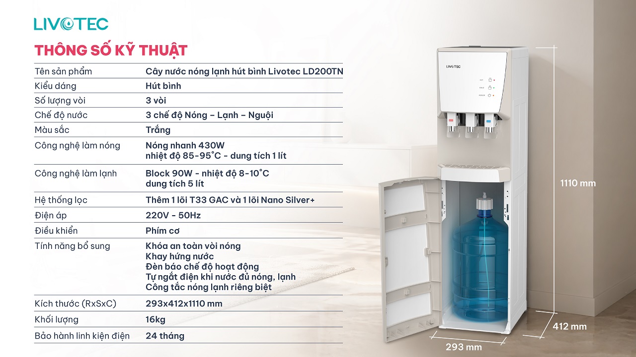 Thông số kỹ thuật Livotec LD200TN