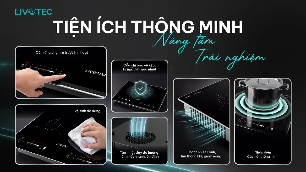 Bếp từ đôi Livotec LIO-555V tiện ích thông minh