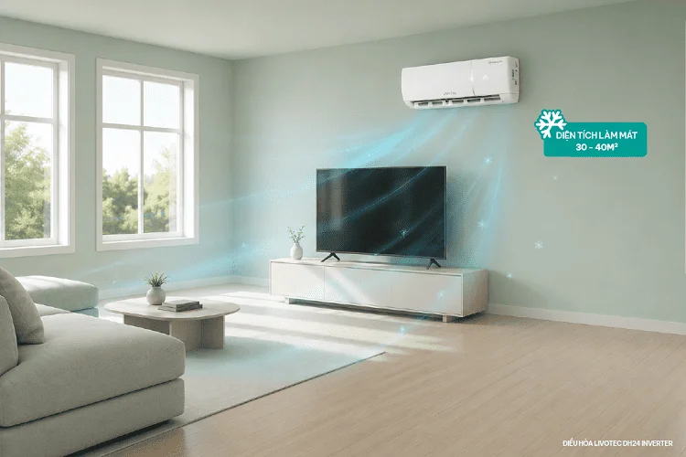 Chọn công suất phù hợp với diện tích phòng