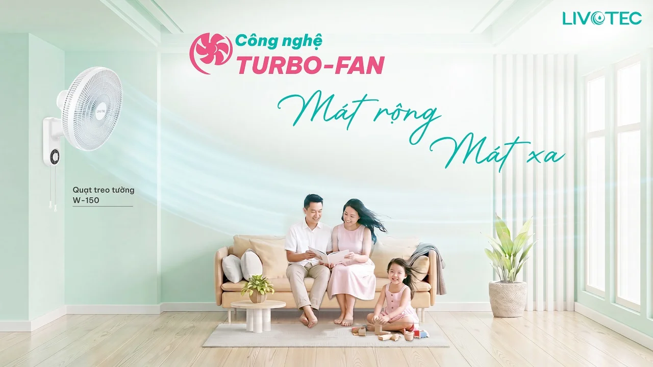 Công nghệ Turbo-Fan trên quạt treo tường Livotec W-150
