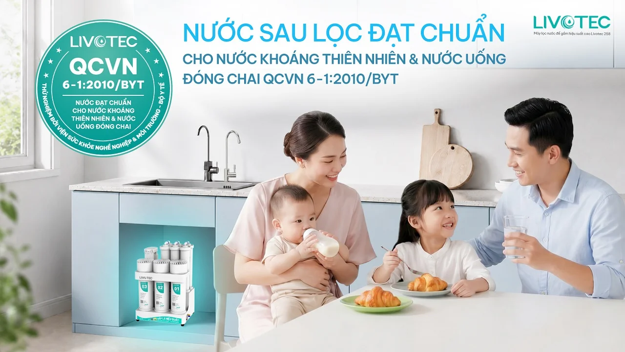 Máy lọc nước để gầm hiệu suất cao Livotec 258 cho nước đạt chuẩn Bộ Y tế