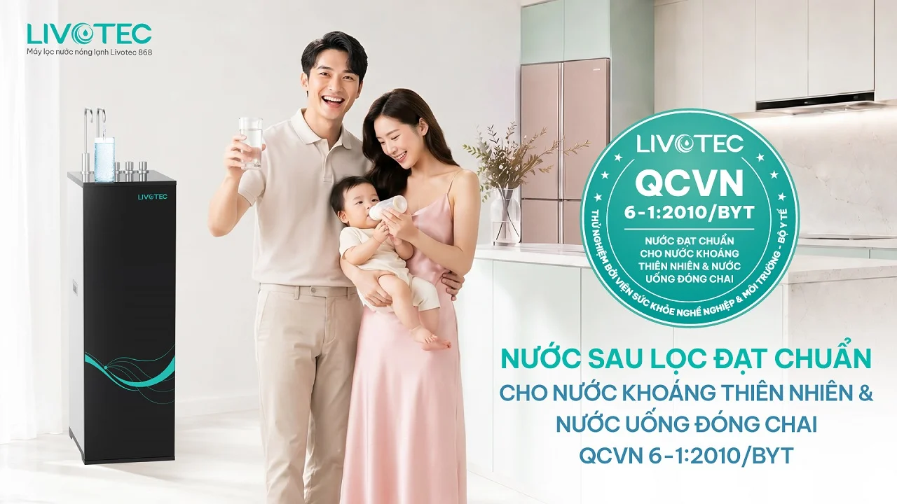 Livotec 868 cho nước đạt chuẩn QCVN 6-1-2010-BYT