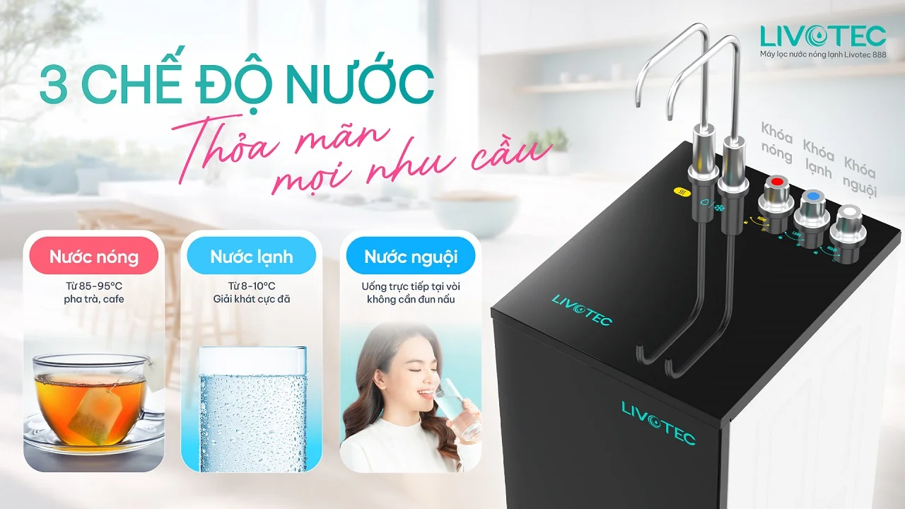 Livotec 888 cung cấp 3 chế độ nước tiện lợi