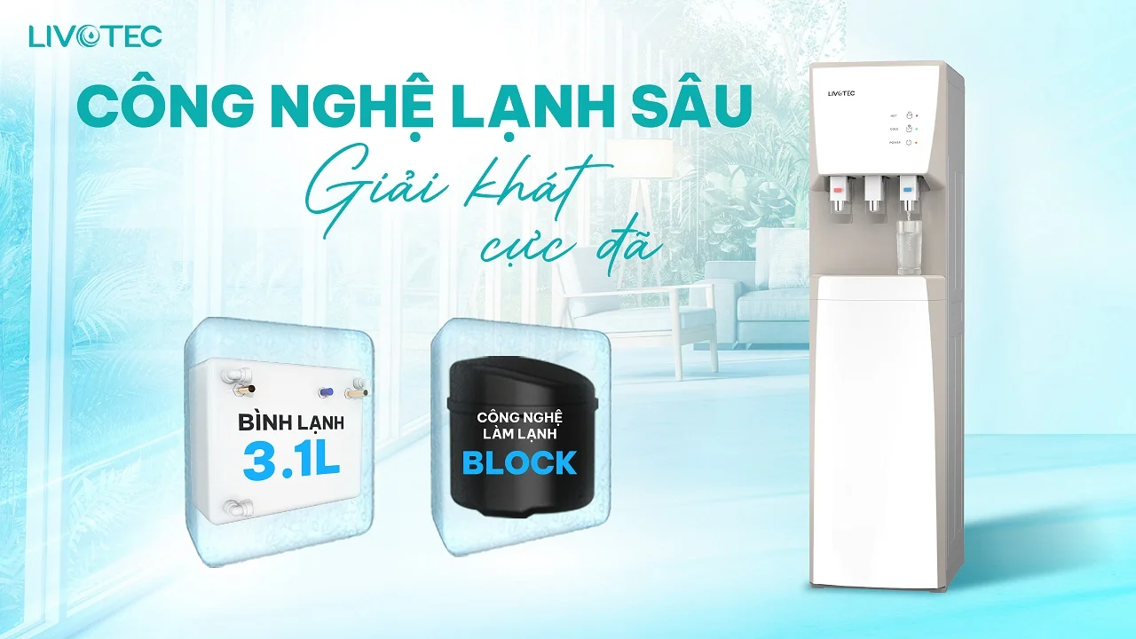 Cây nước nóng lạnh Livotec LD200 làm lạnh Block