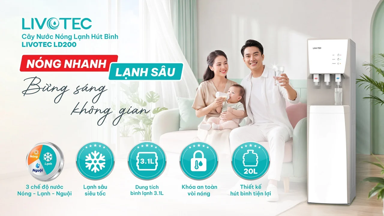 Cây nước nóng lạnh Livotec LD200 nóng nhanh lạnh sâu