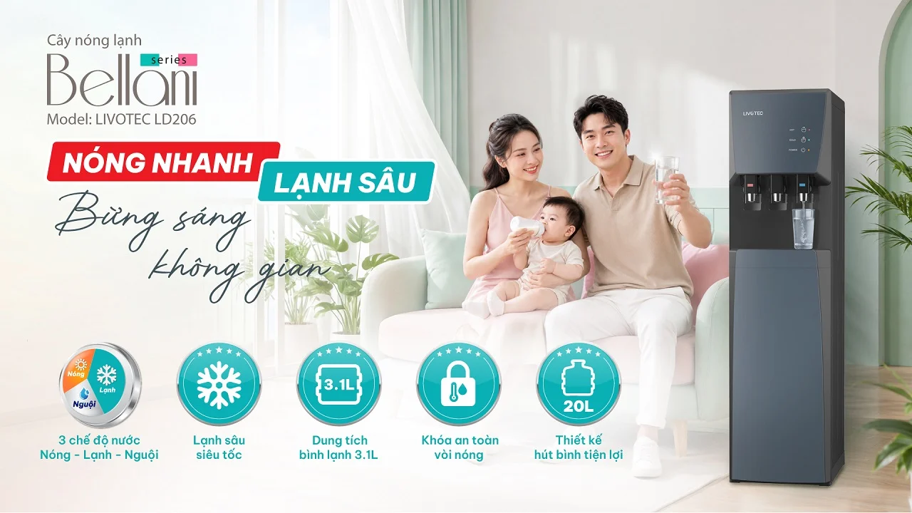 Cây nước nóng lạnh Livotec LD206 nóng nhanh tiện lợi