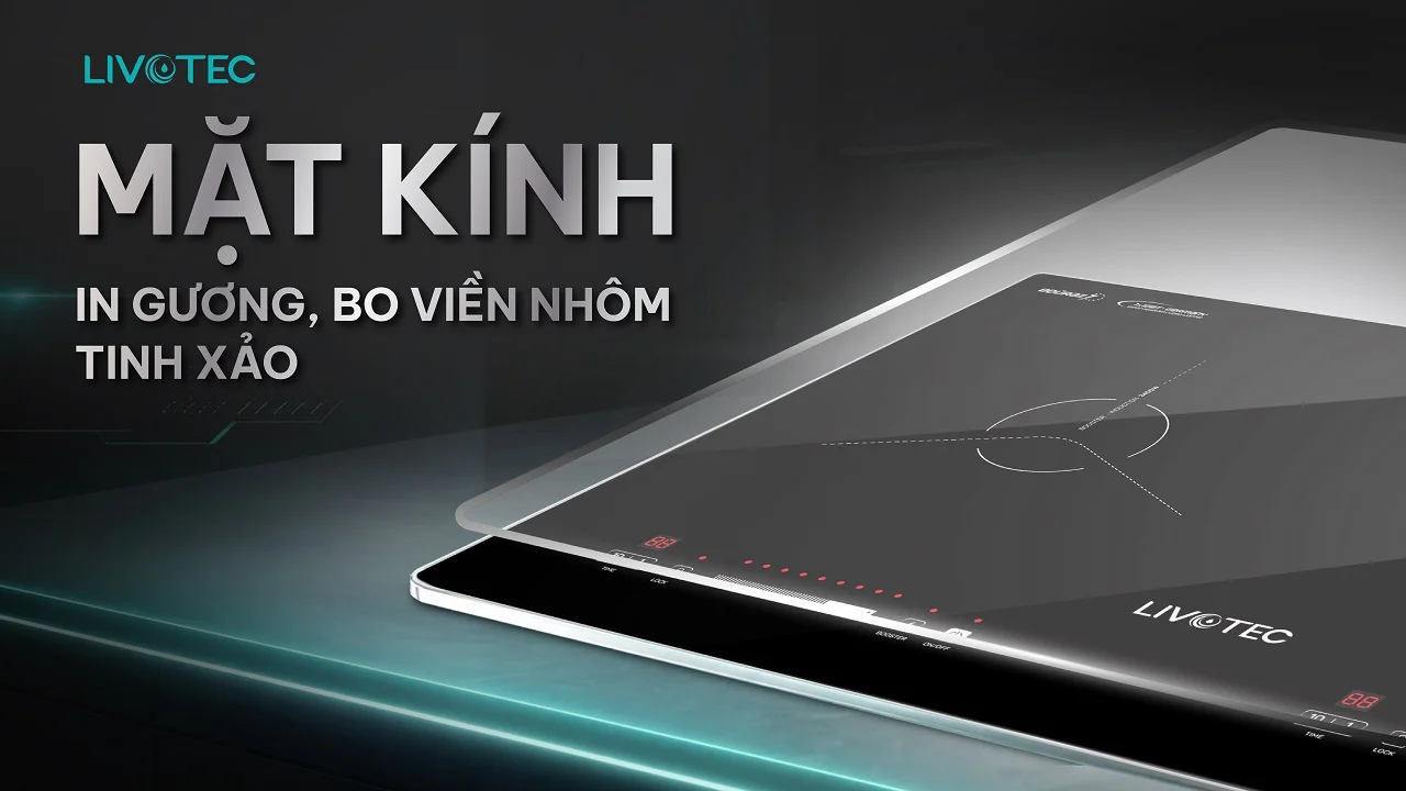 Bếp từ đôi Livotec LIO-555V mặt kính in gương