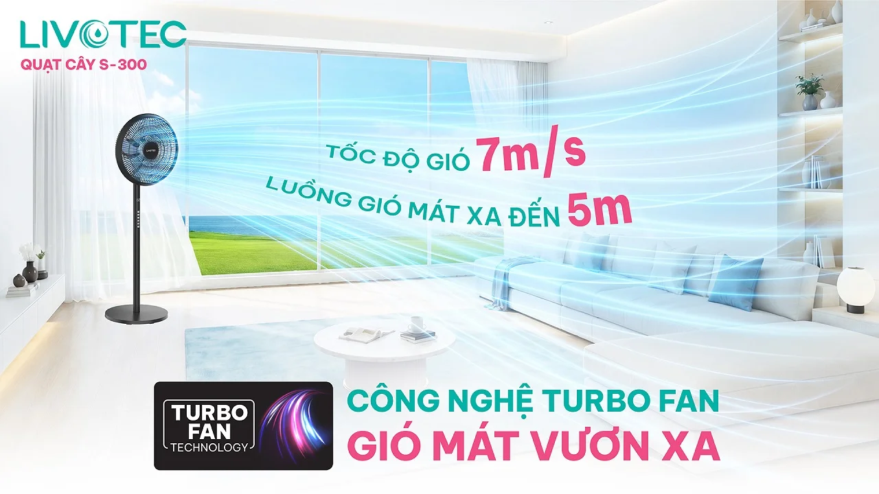 Livotec S-300 Turbo Fan cho khả năng làm mát vươn xa
