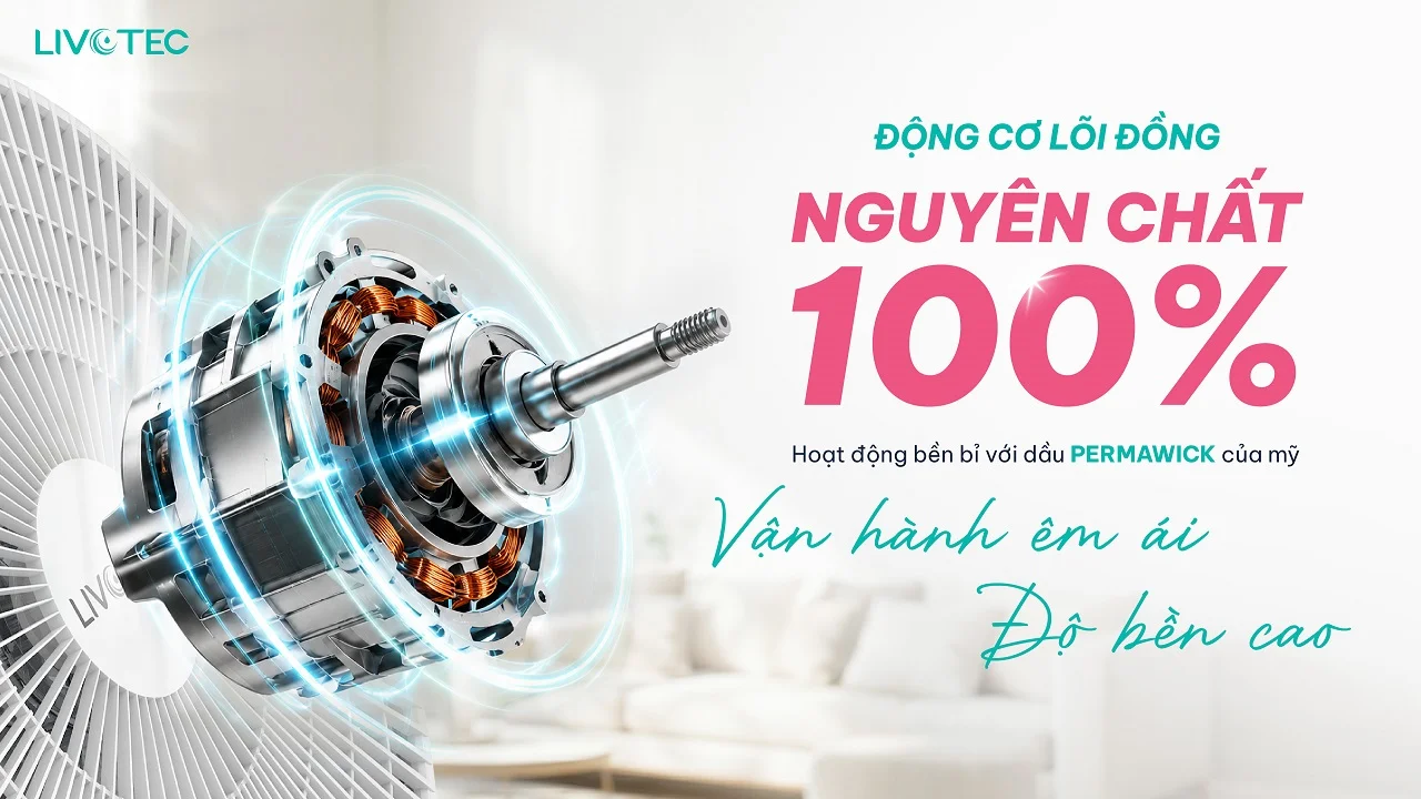 Quạt treo tường Livotec W-450 động cơ 100% dây đồng