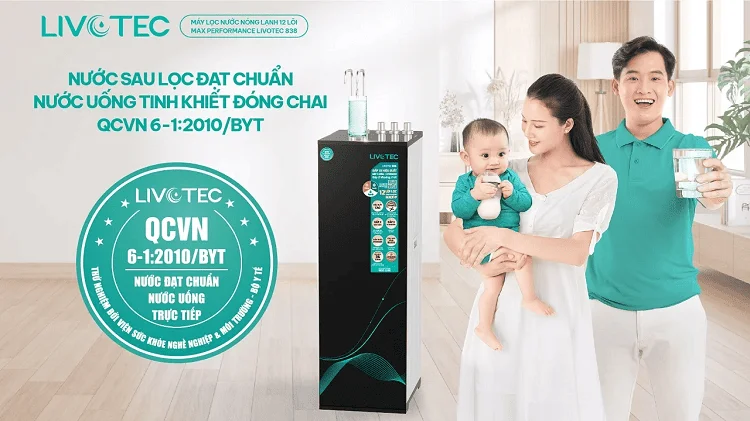 Máy lọc nước đầu ra đạt chuẩn QCVN 6-1:2010/BYT
