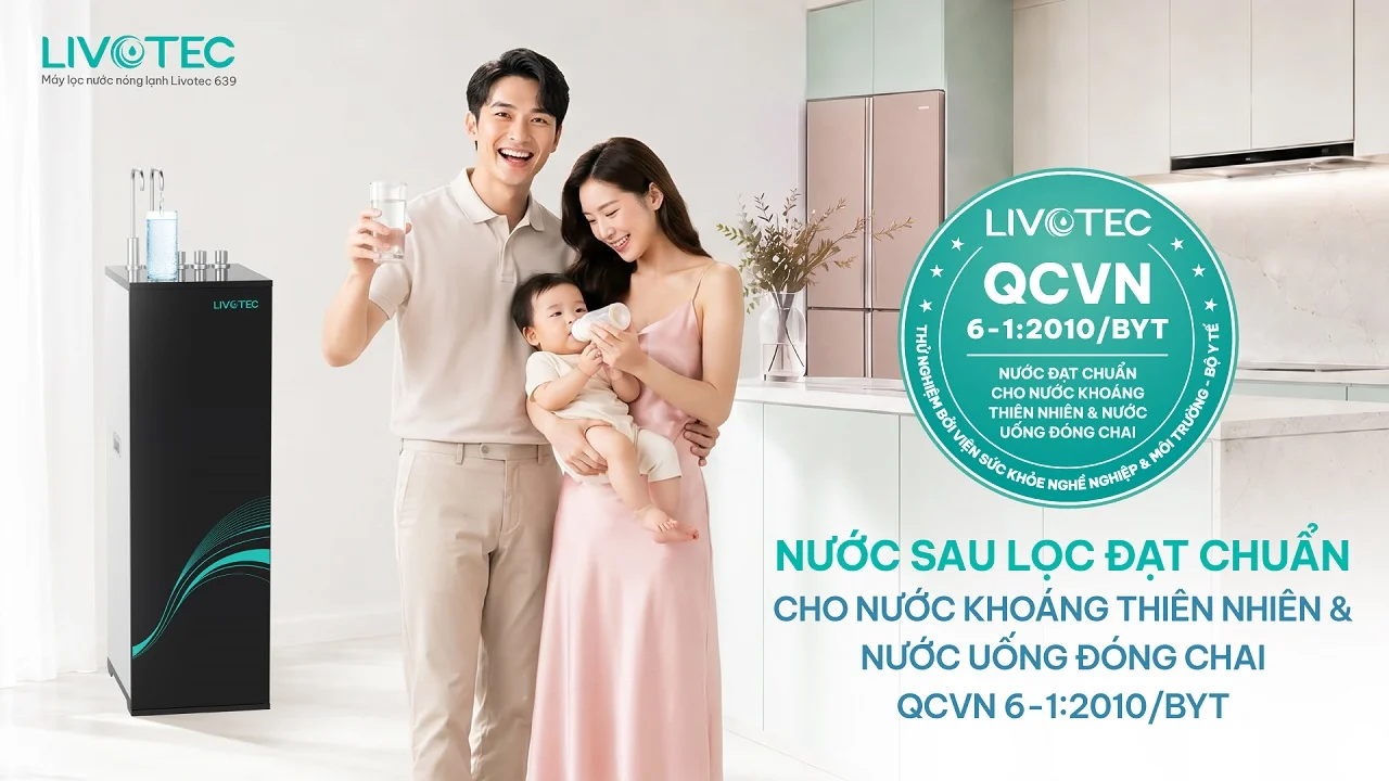 Livotec 639 cho nước đạt chuẩn QCVN 6-1-2010-BYT