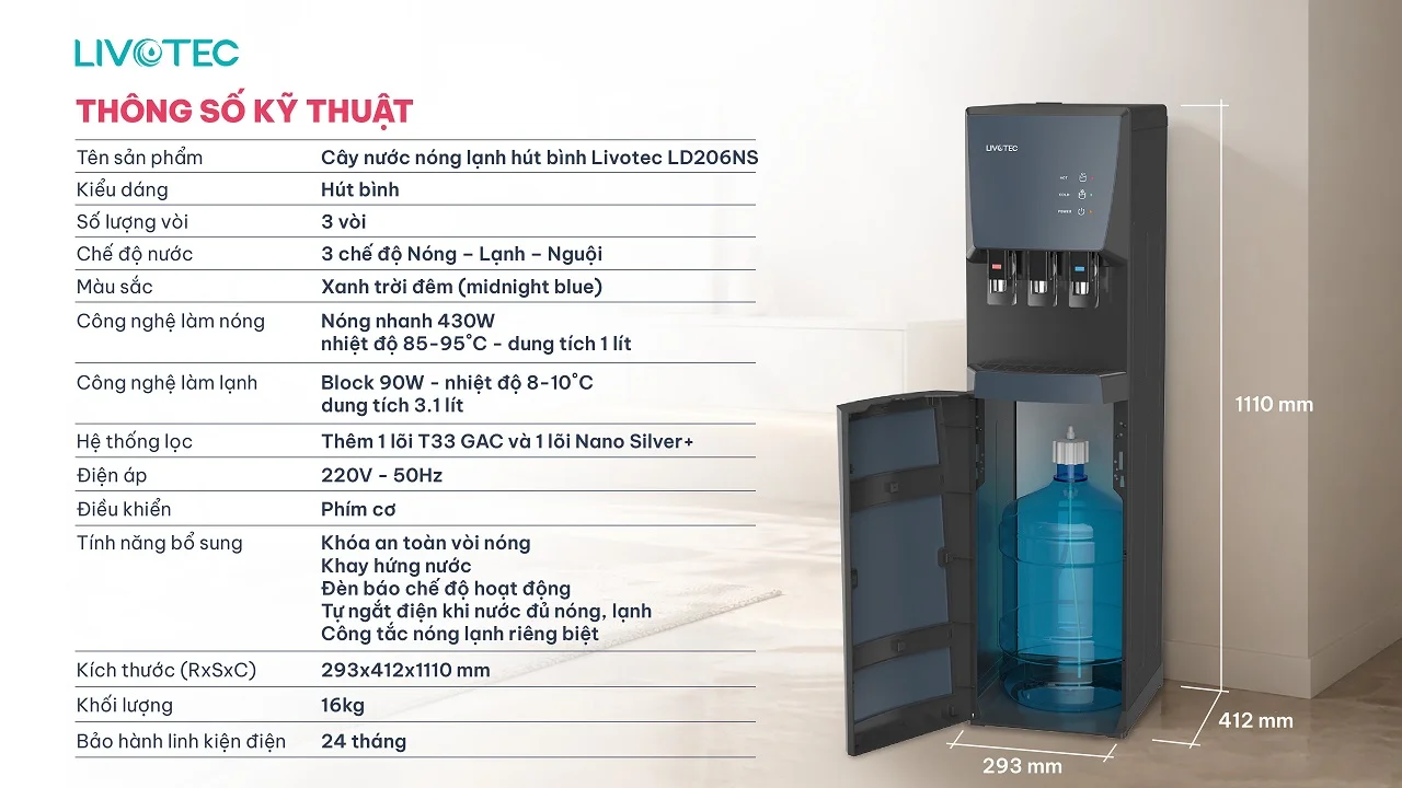 Thông số kỹ thuật Livotec LD206NS