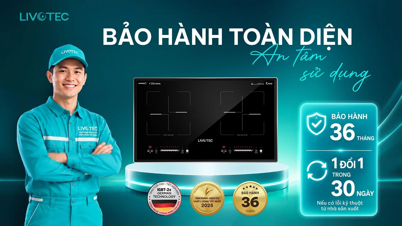Bếp từ đôi Livotec LIO-666VT bảo hành toàn diện