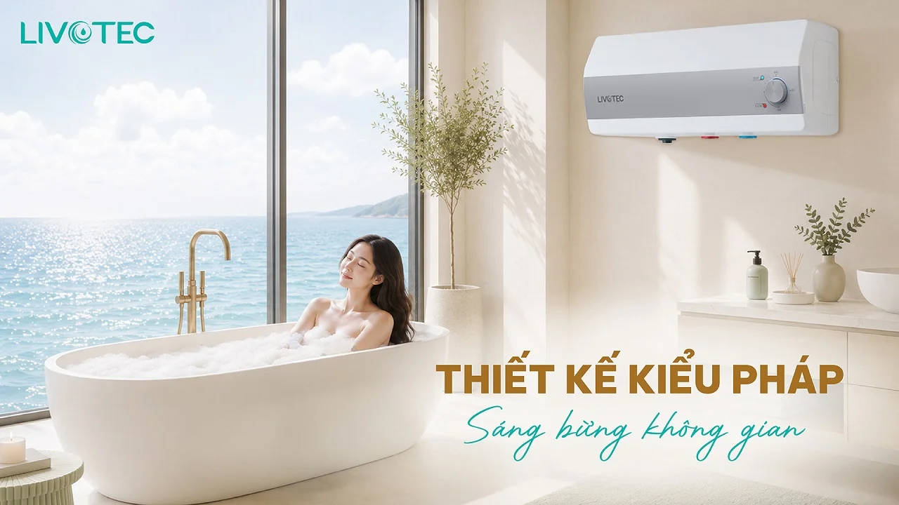 Bình nước nóng gián tiếp Livotec LWH-I20B26 thiết kế trẻ trung hiện đại