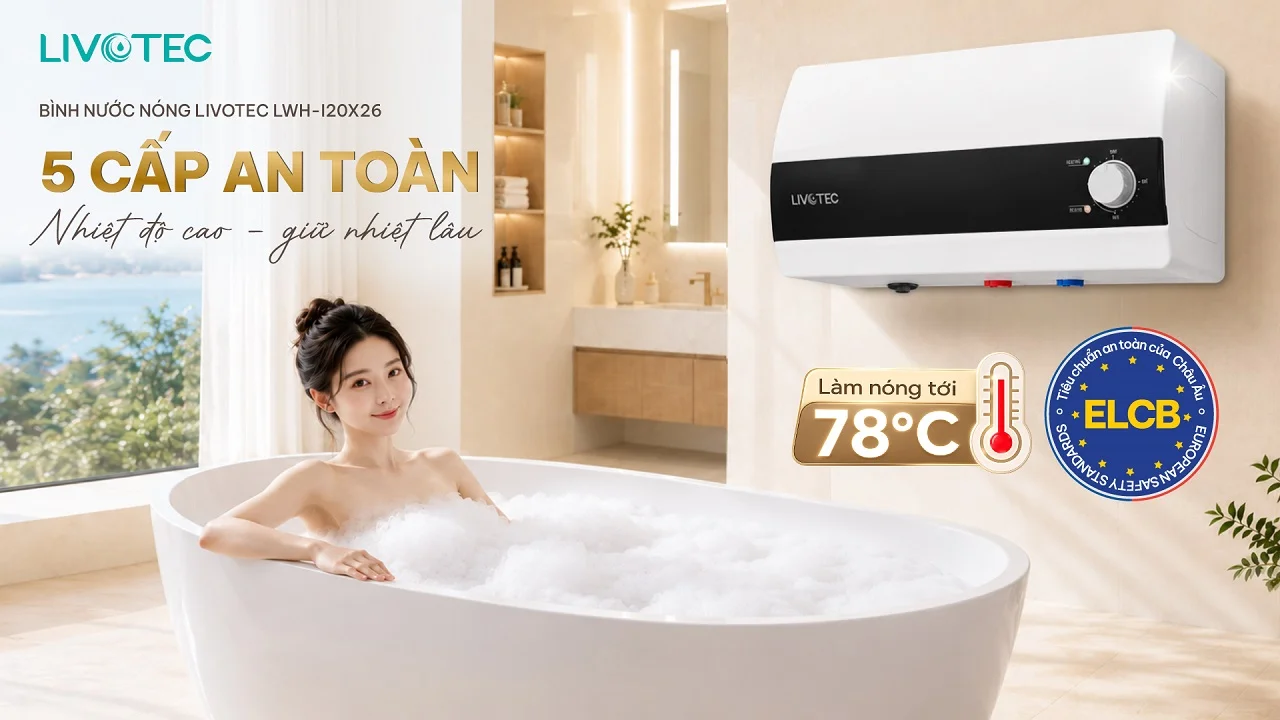Bình nước nóng gián tiếp Livotec LWH-I20X26 giữ nhiệt lâu