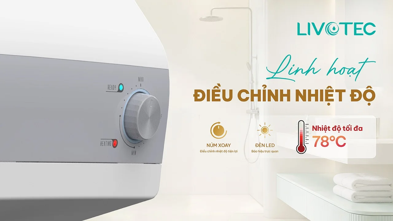 Bình nước nóng gián tiếp LWH-I30B26 điều chỉnh nhiệt độ đến 78°C