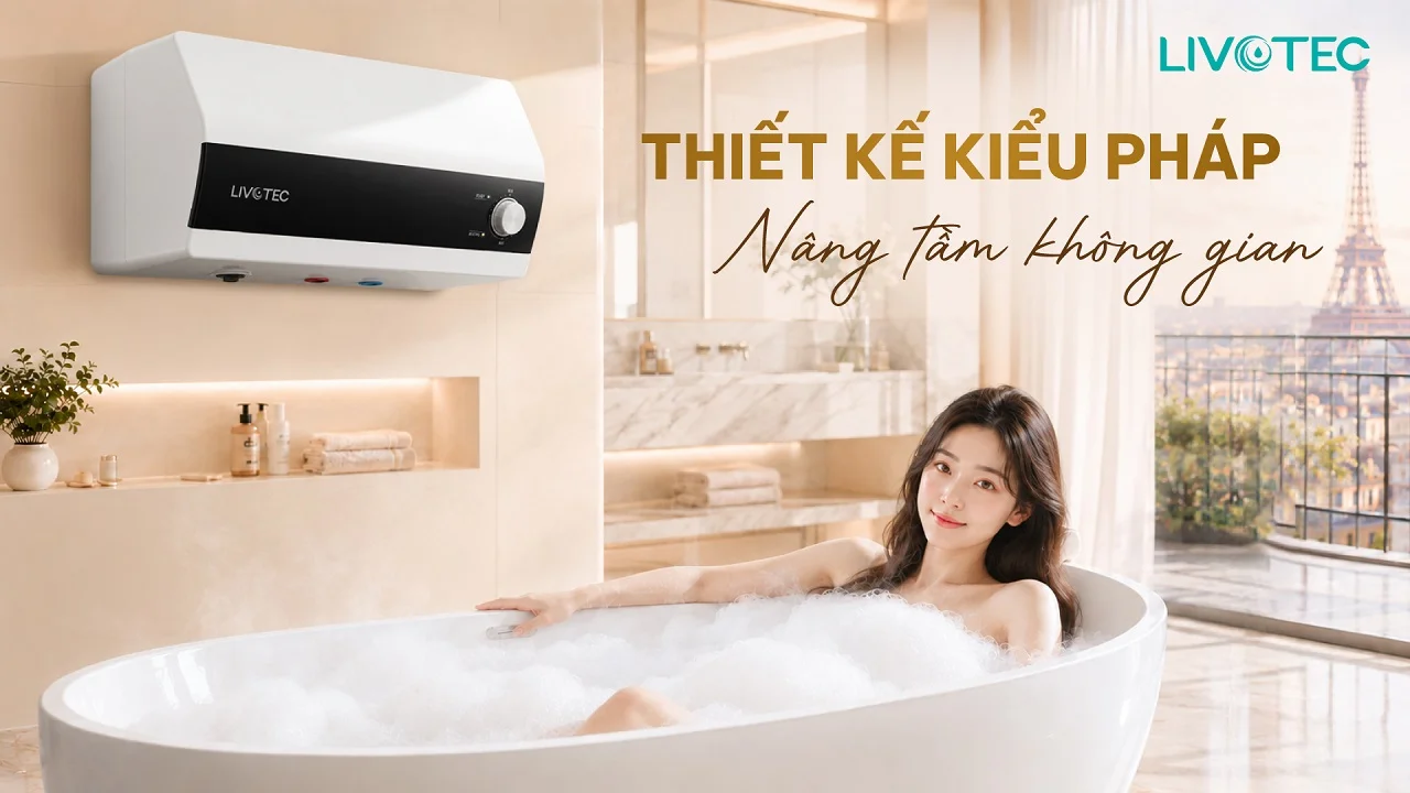 Bình nước nóng gián tiếp Livotec LWH-I30X26 thiết kế hiện đại