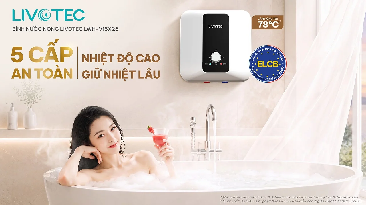 Bình nước nóng gián tiếp Livotec LWH-V15X26 giữ nhiệt lâu