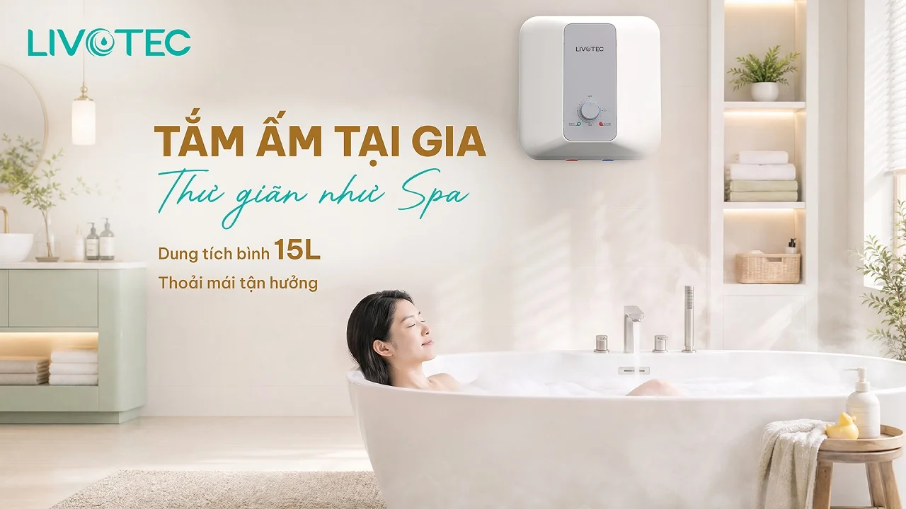 Bình nước nóng gián tiếp LWH-V15B26 dung tích 15 lít cho nhu cầu hằng ngày