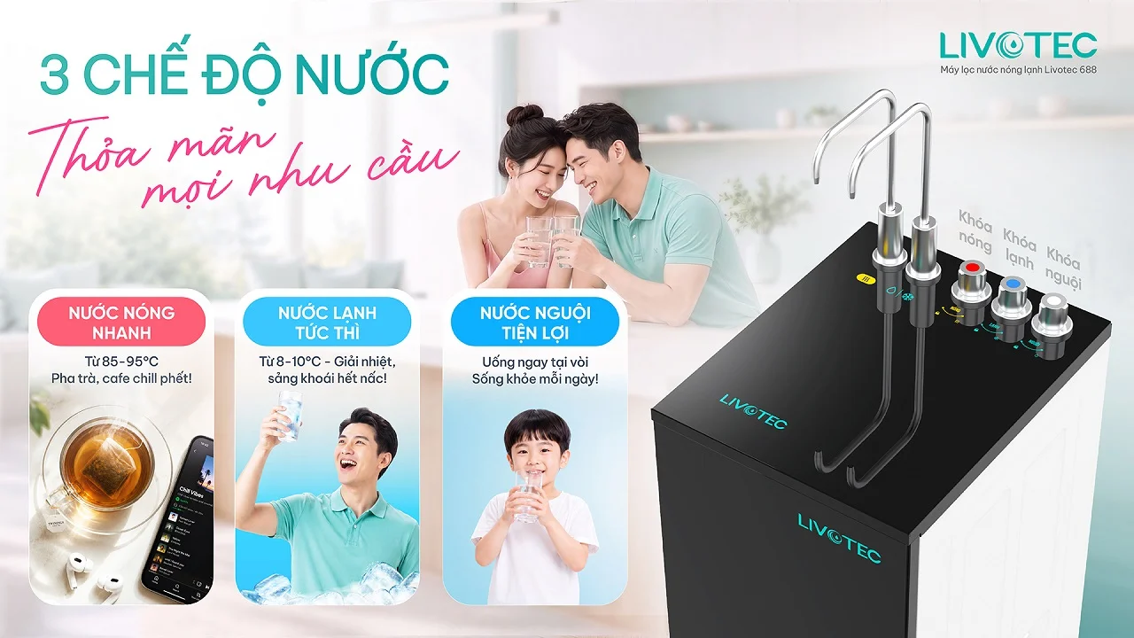 Livotec 688 đáp ứng nhanh nhu cầu nước nóng lạnh nguội