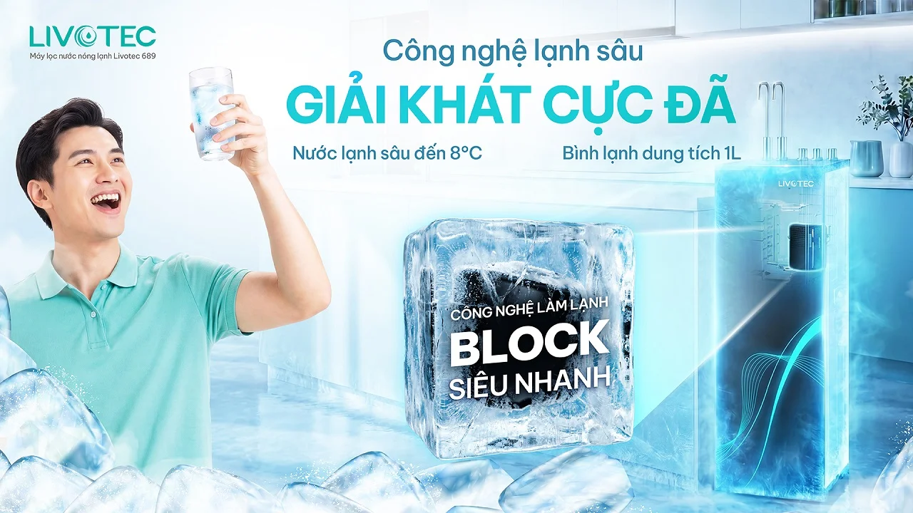 Máy lọc nước nóng lạnh Livotec 688 công nghệ làm lạnh Block