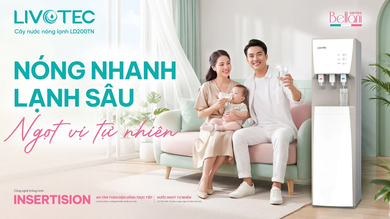 Cây nước nóng lạnh hút bình Livotec LD200TN nóng nhanh lạnh sâu