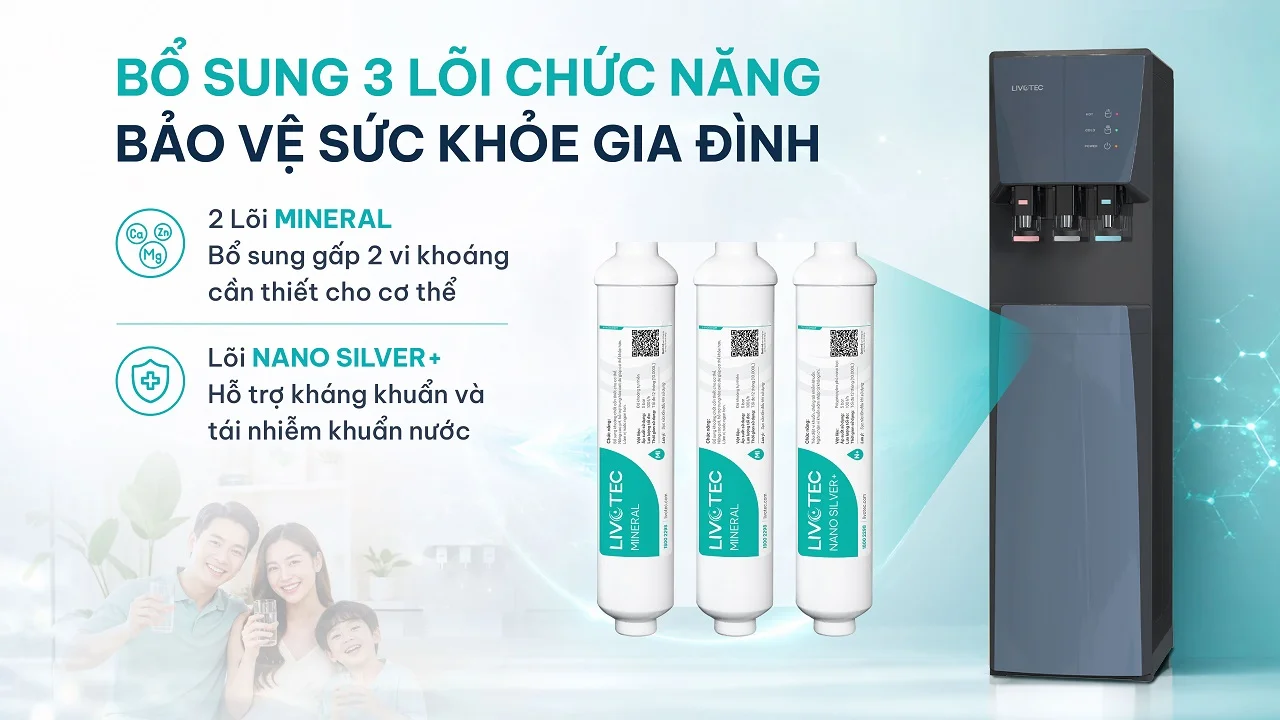 Cây nước nóng lạnh Livotec LD206MMS bổ sung 3 lõi chức năng