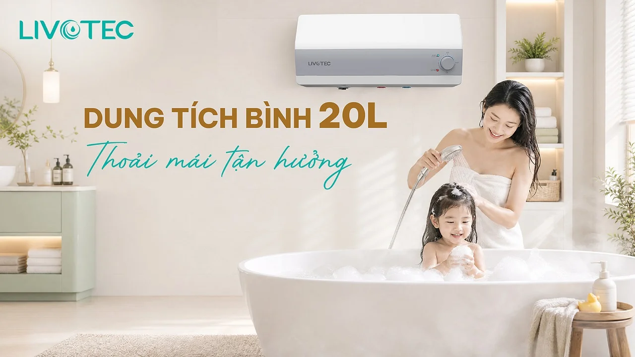 Livotec LWH-I20B26 dung tích 20 lít cho nhu cầu hằng ngày