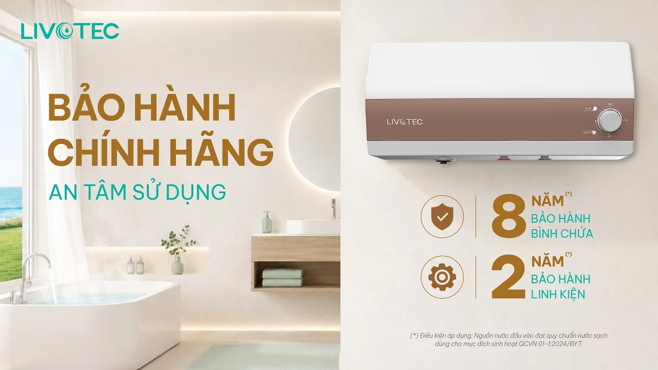 Bình nước nóng gián tiếp Livotec LWH-I20T26 bảo hành chính hãng
