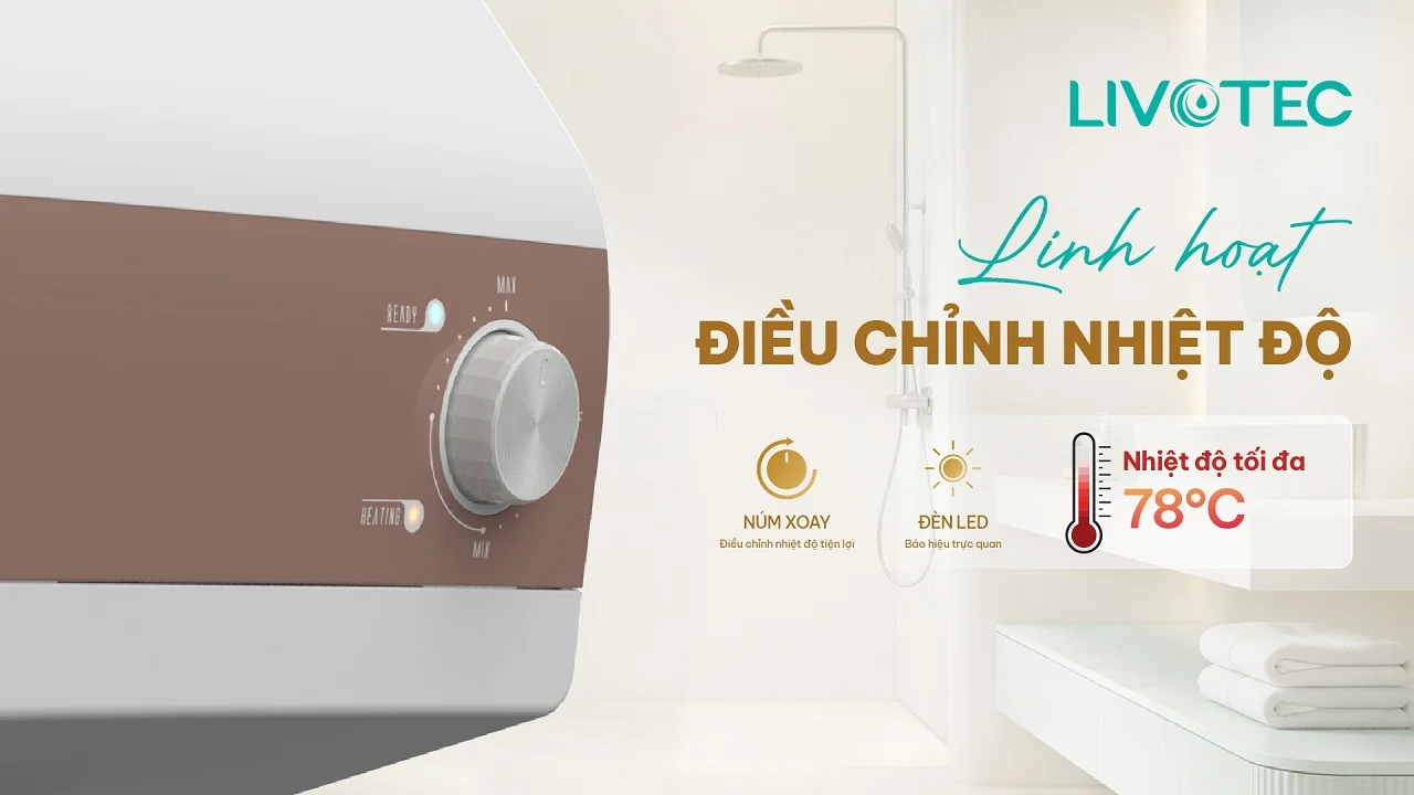 Livotec LWH-I20T26 điều chỉnh nhiệt độ linh hoạt theo nhu cầu
