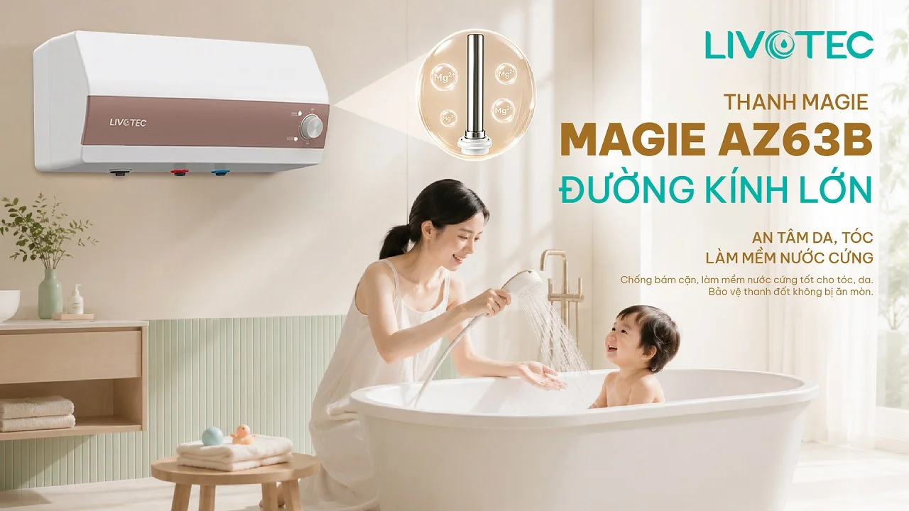 Livotec LWH-I30T26 thanh magie AZ63B cỡ lớn bảo vệ bình từ bên trong