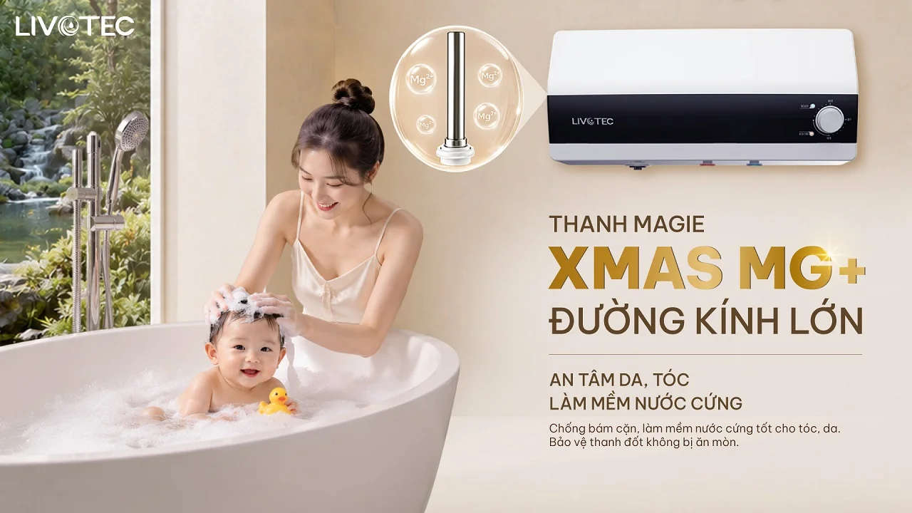 Bình nước nóng gián tiếp Livotec LWH-I30X26 thanh Magie cỡ lớn