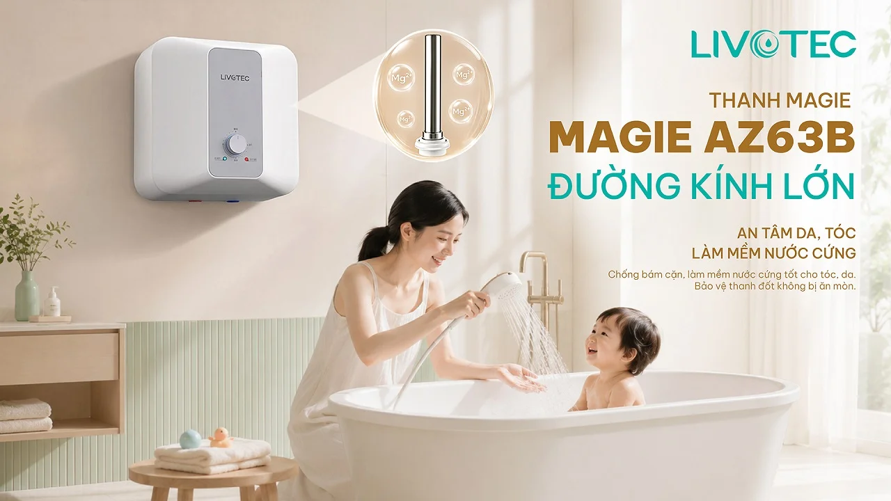 Livotec LWH-V15B26 thanh Magie AZ63B cỡ lớn hạn chế cặn nước cứng