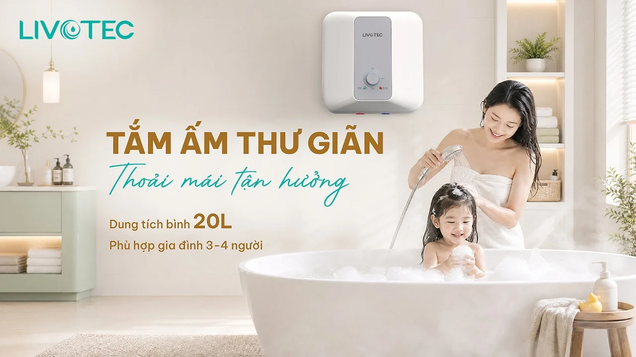 Livotec LWH-V20B26 dung tích 20 lít đáp ứng nhu cầu hằng ngày