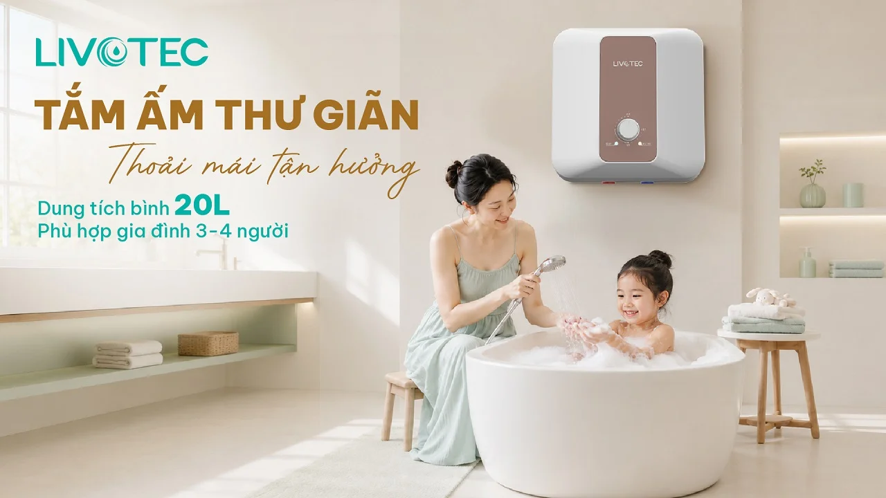 Bình nước nóng gián tiếp LWH-V20T26 dung tích 20 lít đáp ứng nhu cầu gia đình