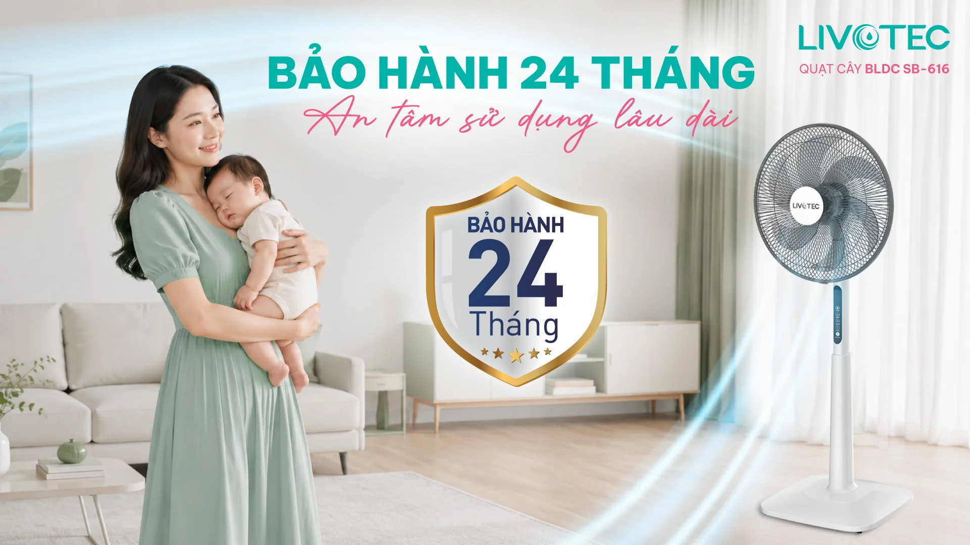 Quạt cây Livotec SB-616 bảo hành chính hãng 24 tháng
