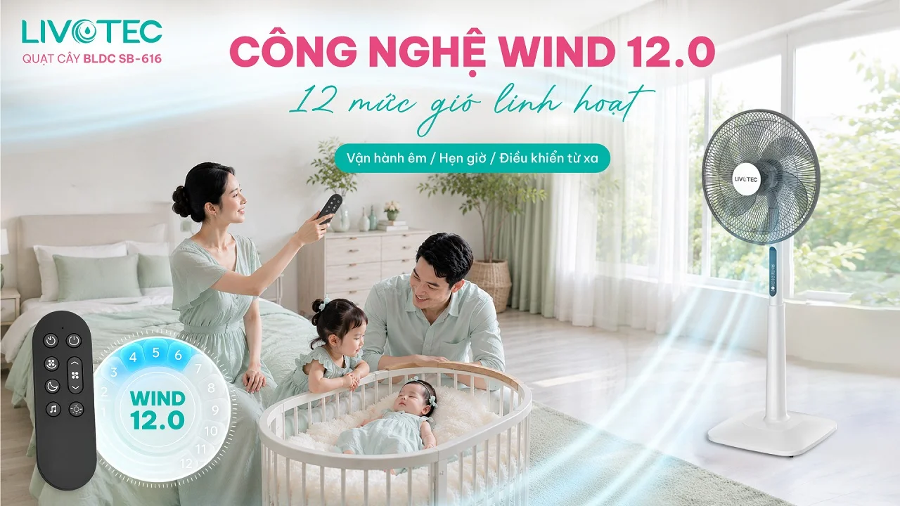 Livotec SB-616 sở hữu 12 mức gió linh hoạt dễ tùy chỉnh