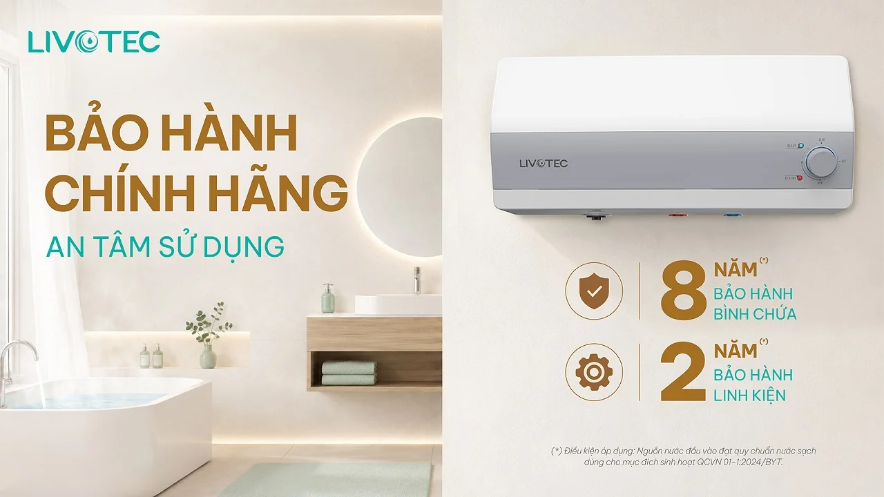 Bình nước nóng gián tiếp Livotec LWH-I20B26 bảo hành chính hãng an tâm sử dụng
