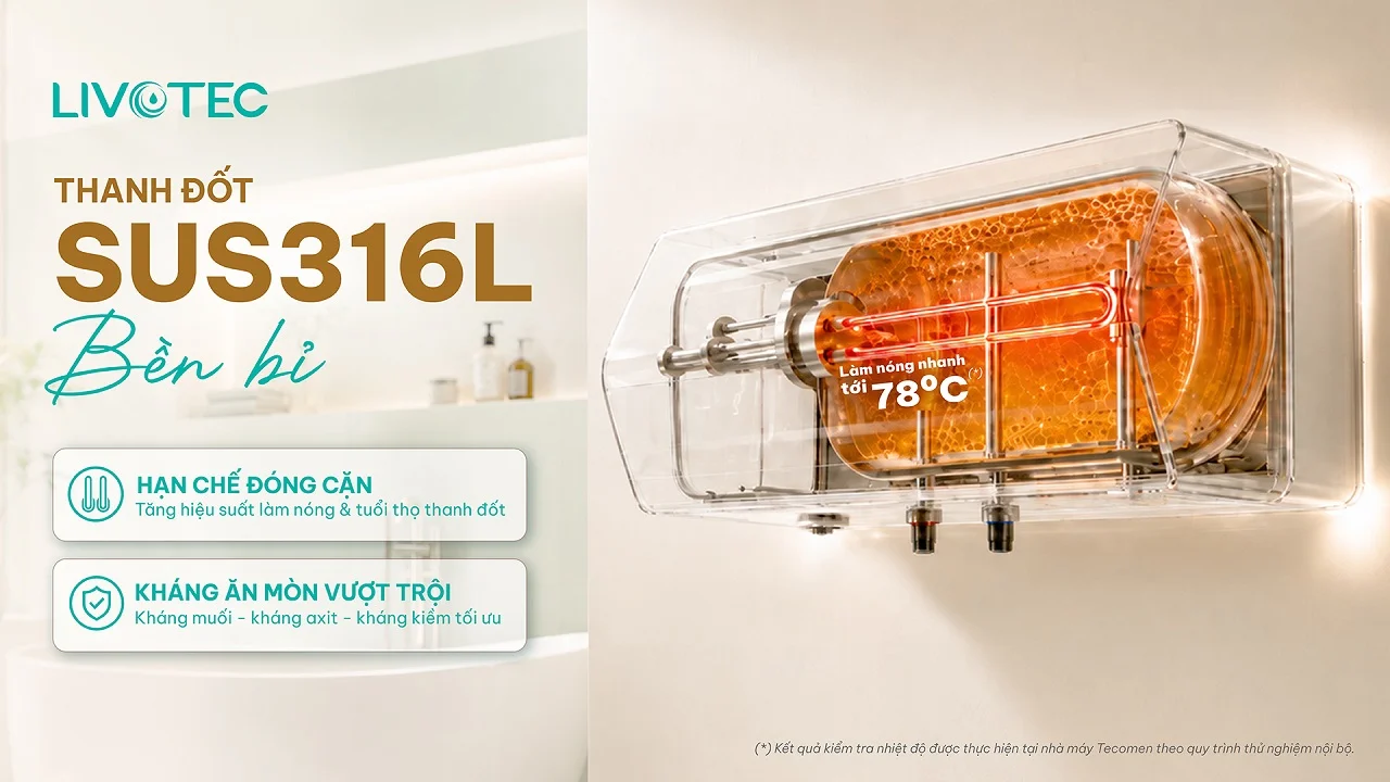 Bình nước nóng gián tiếp LWH-I30B26 thanh đốt SUS316L gia nhiệt nhanh