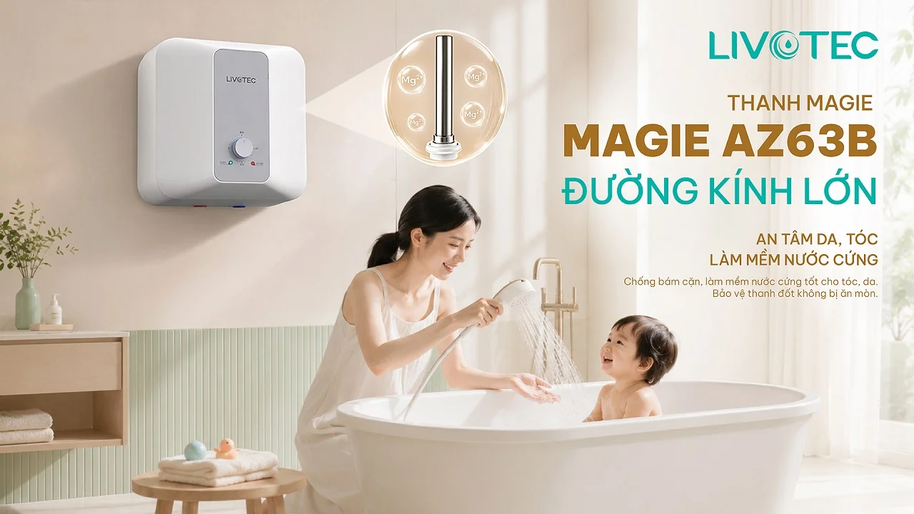 Bình nước nóng gián tiếp LWH-V20B26 thanh Magie AZ63B giảm cặn nước cứng