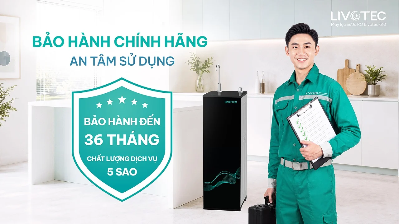 Máy lọc nước RO Livotec 610 bảo hành chính hãng đến 36 tháng