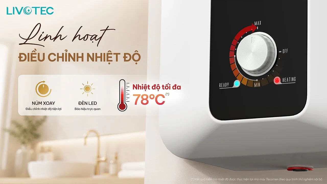 Núm xoay điều chỉnh nhiệt độ linh hoạt của Livotec LWH-V15X26