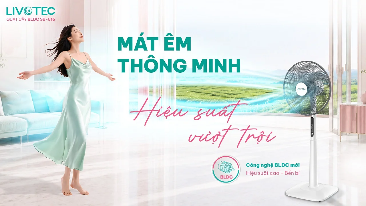 Quạt cây Livotec SB-616 mát êm thông minh