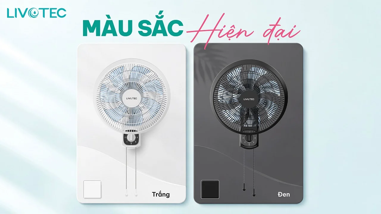 Quạt treo tường Livotec W-300 màu sắc hiện đại