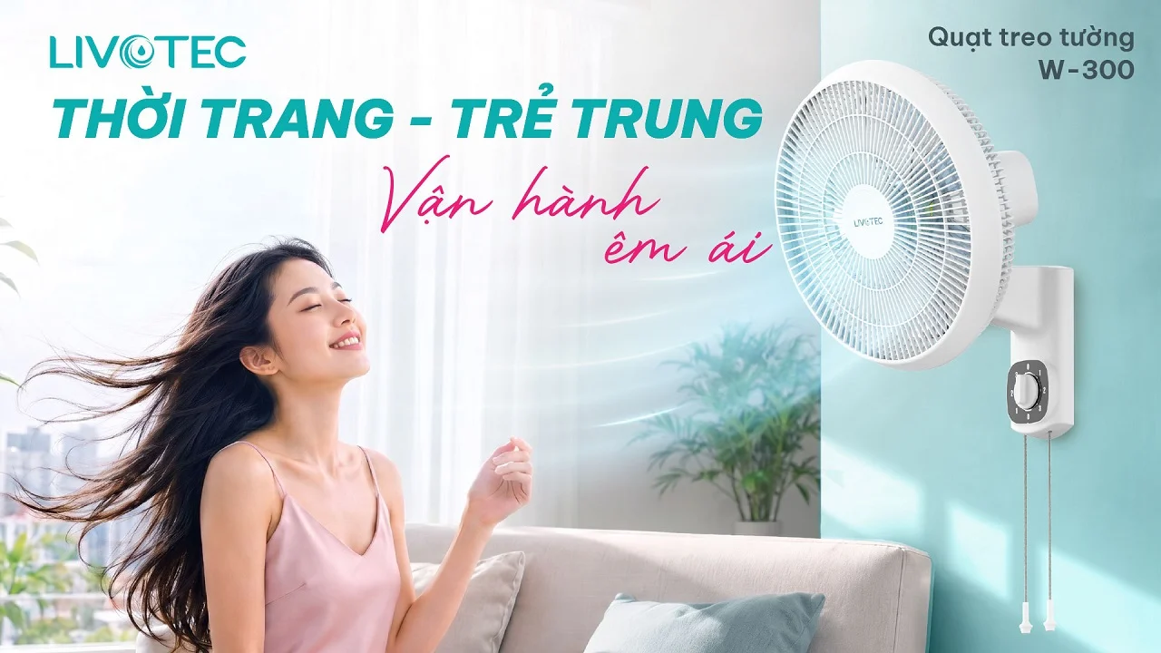 Quạt treo tường Livotec W-300 thời trang trẻ trung